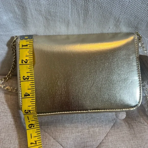 Jimmy Choo Gold Crossbody Bag with Chain Strap - Picture 7 of 9